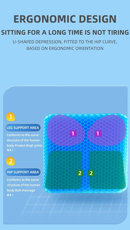 SILVORA OrthoGel Pressure Relief Seat Cushion + Cover