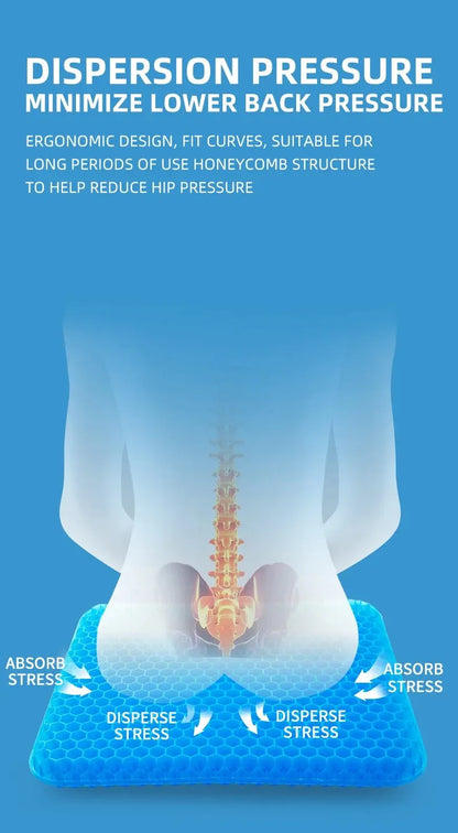 SILVORA OrthoGel Pressure Relief Seat Cushion + Cover